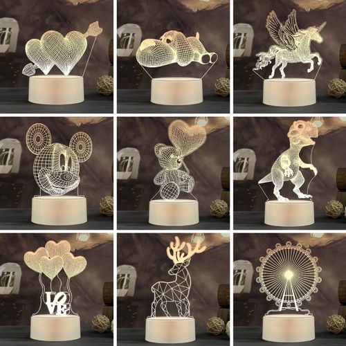 創意禮品新寵 3D小夜燈LED床頭燈，點亮生日禮物的新奇特